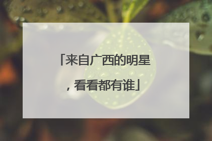 来自广西的明星,看看都有谁