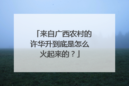 来自广西农村的许华升到底是怎么火起来的？