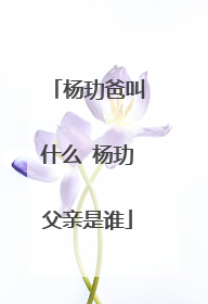杨玏爸叫什么 杨玏父亲是谁