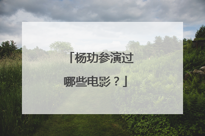 杨玏参演过哪些电影?