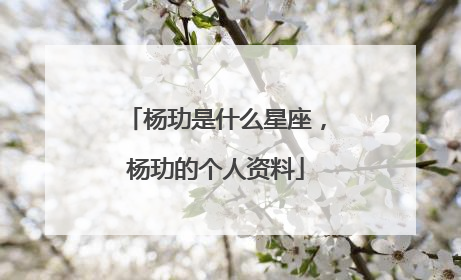 杨玏是什么星座，杨玏的个人资料