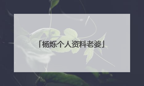 杨烁个人资料老婆