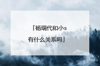 杨瑞代和小s有什么关系吗