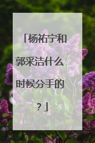 杨祐宁和郭采洁什么时候分手的?