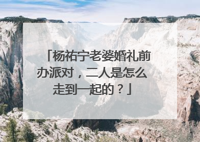 杨祐宁老婆婚礼前办派对,二人是怎么走到一起的?
