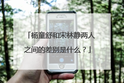 杨童舒和宋林静两人之间的差别是什么?