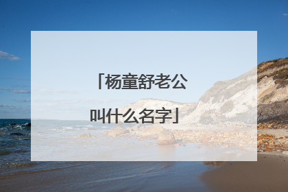 杨童舒老公叫什么名字