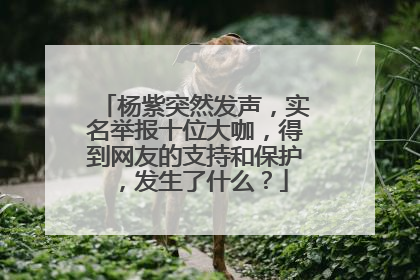 杨紫突然发声，实名举报十位大咖，得到网友的支持和保护，发生了什么？