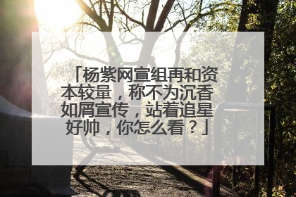 杨紫网宣组再和资本较量,称不为沉香如屑宣传,站着追星好帅,你怎么看?