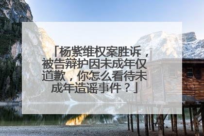 杨紫维权案胜诉，被告辩护因未成年仅道歉，你怎么看待未成年造谣事件？