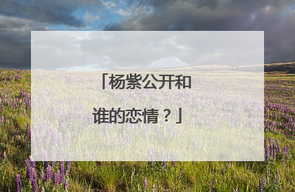 杨紫公开和谁的恋情?