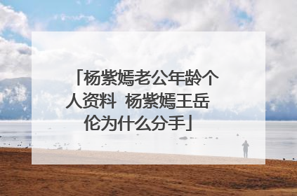 杨紫嫣老公年龄个人资料 杨紫嫣王岳伦为什么分手