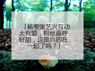 杨紫张艺兴互动太有爱，粉丝直呼好甜，这是真的在一起了吗？