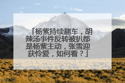 杨紫持续翻车，胡辣汤事件反转被扒都是杨紫主动，张雪迎获怜爱，如何看？