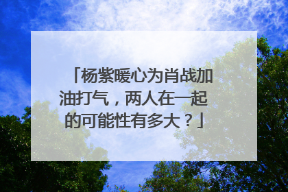 杨紫暖心为肖战加油打气，两人在一起的可能性有多大？