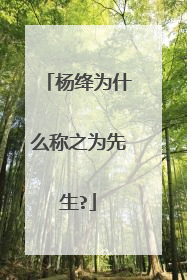 杨绛为什么称之为先生?