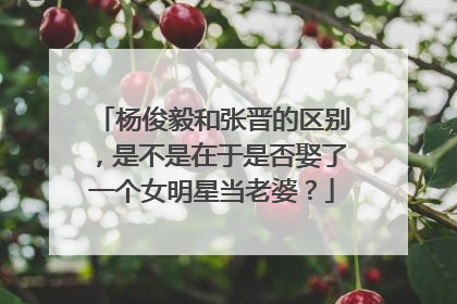杨俊毅和张晋的区别，是不是在于是否娶了一个女明星当老婆？