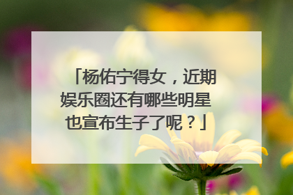 杨佑宁得女，近期娱乐圈还有哪些明星也宣布生子了呢？