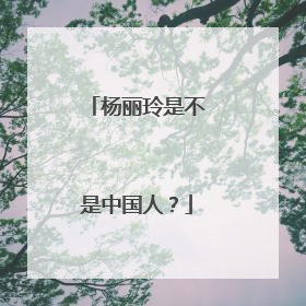 杨丽玲是不是中国人?