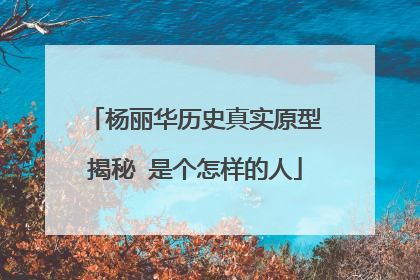 杨丽华历史真实原型揭秘 是个怎样的人