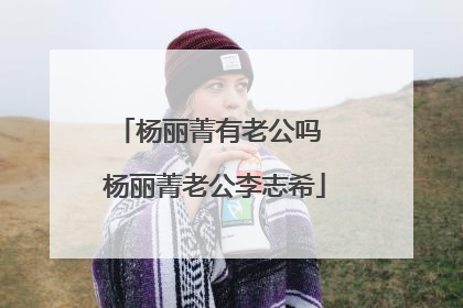 杨丽菁有老公吗 杨丽菁老公李志希