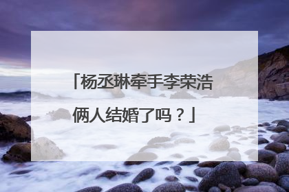 杨丞琳牵手李荣浩俩人结婚了吗?