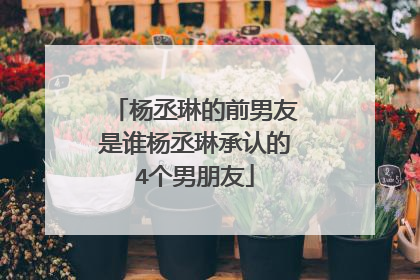 杨丞琳的前男友是谁杨丞琳承认的4个男朋友