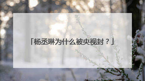 杨丞琳为什么被央视封?