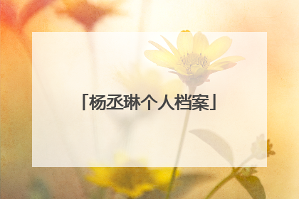 杨丞琳个人档案