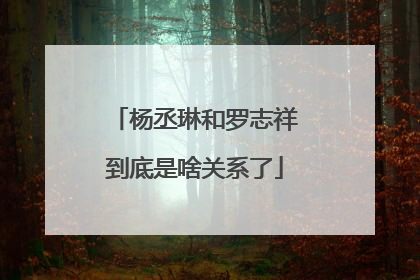 杨丞琳和罗志祥到底是啥关系了
