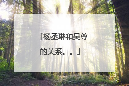 杨丞琳和吴尊的关系。。