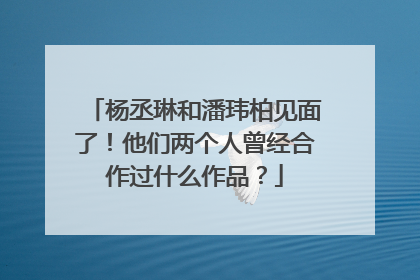 杨丞琳和潘玮柏见面了！他们两个人曾经合作过什么作品？