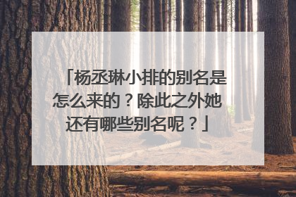 杨丞琳小排的别名是怎么来的？除此之外她还有哪些别名呢？