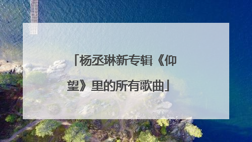 杨丞琳新专辑《仰望》里的所有歌曲