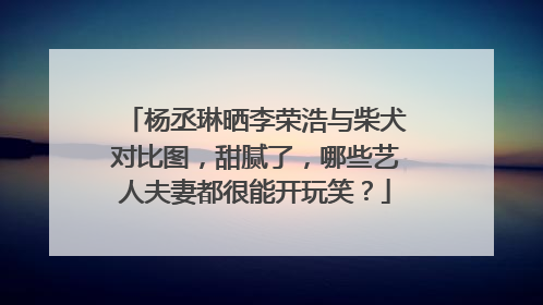 杨丞琳晒李荣浩与柴犬对比图，甜腻了，哪些艺人夫妻都很能开玩笑？
