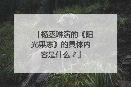 杨丞琳演的《阳光果冻》的具体内容是什么?