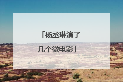 杨丞琳演了几个微电影