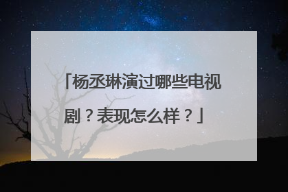 杨丞琳演过哪些电视剧?表现怎么样?