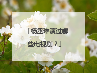 杨丞琳演过哪些电视剧?