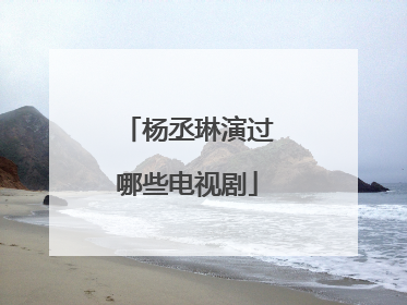 杨丞琳演过哪些电视剧