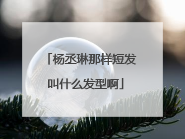 杨丞琳那样短发叫什么发型啊