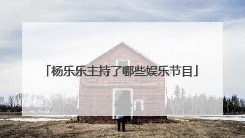 杨乐乐主持了哪些娱乐节目