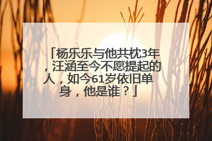 杨乐乐与他共枕3年，汪涵至今不愿提起的人，如今61岁依旧单身，他是谁？