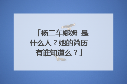 杨二车娜姆 是什么人？她的简历有谁知道么？