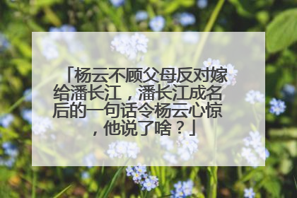 杨云不顾父母反对嫁给潘长江，潘长江成名后的一句话令杨云心惊，他说了啥？