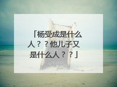 杨受成是什么人??他儿子又是什么人??