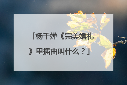 杨千嬅《完美婚礼》里插曲叫什么？