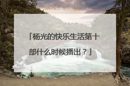 杨光的快乐生活第十部什么时候播出?