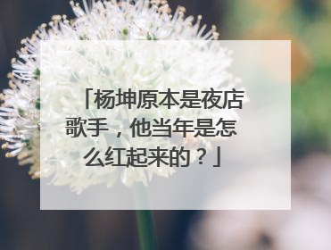 杨坤原本是夜店歌手,他当年是怎么红起来的?