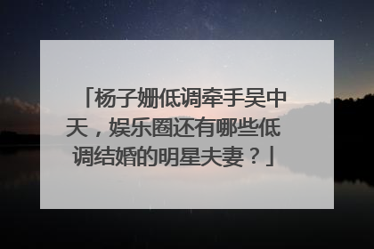 杨子姗低调牵手吴中天，娱乐圈还有哪些低调结婚的明星夫妻？